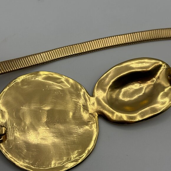 Zara Women's Gold Tone Metal Stretch Belt - Picture 10 of 10